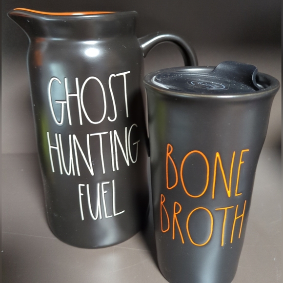 New Rae Dunn Halloween decor 2 piece cup and ceramic pitcher - Picture 1 of 15